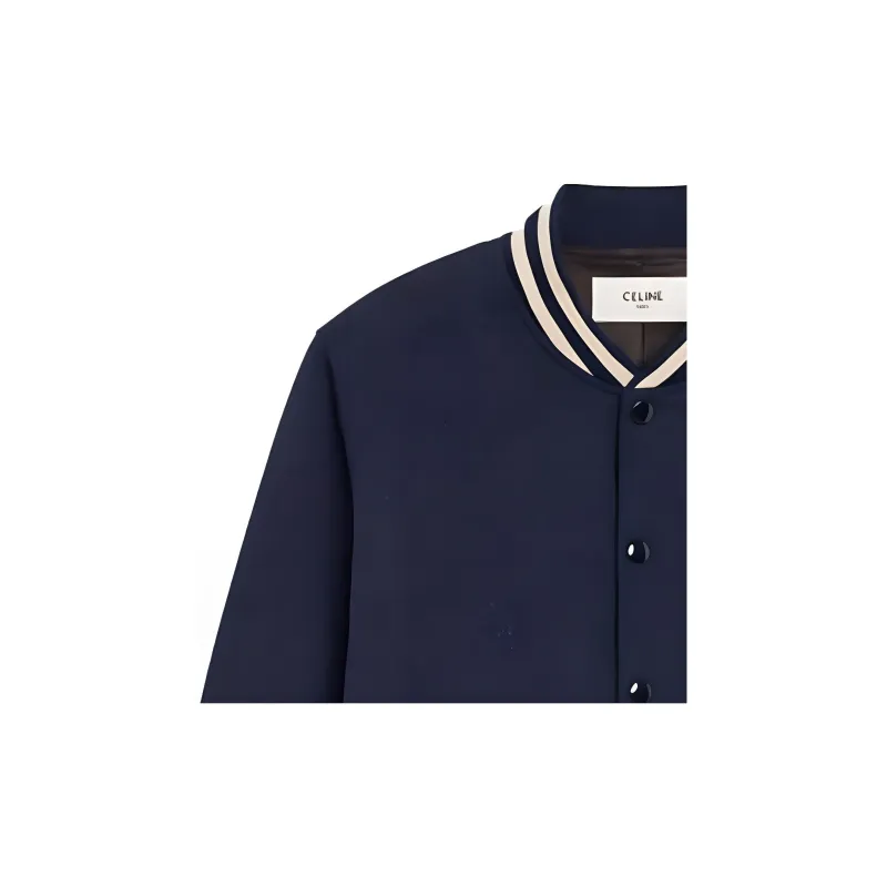 CELINE Loose Varsity Style Jacket In Wool-5