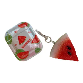 Baohuguang Compatible With AirPods 1/pro/3 TPU Ins Summer Refreshing Watermelon High Value Appearance Headphone Cases