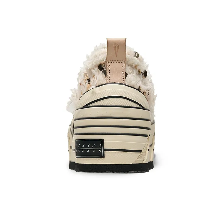 VESSEL Wear Resistant Slip Resistant Low Top Canvas Shoes Unisex Beige-3