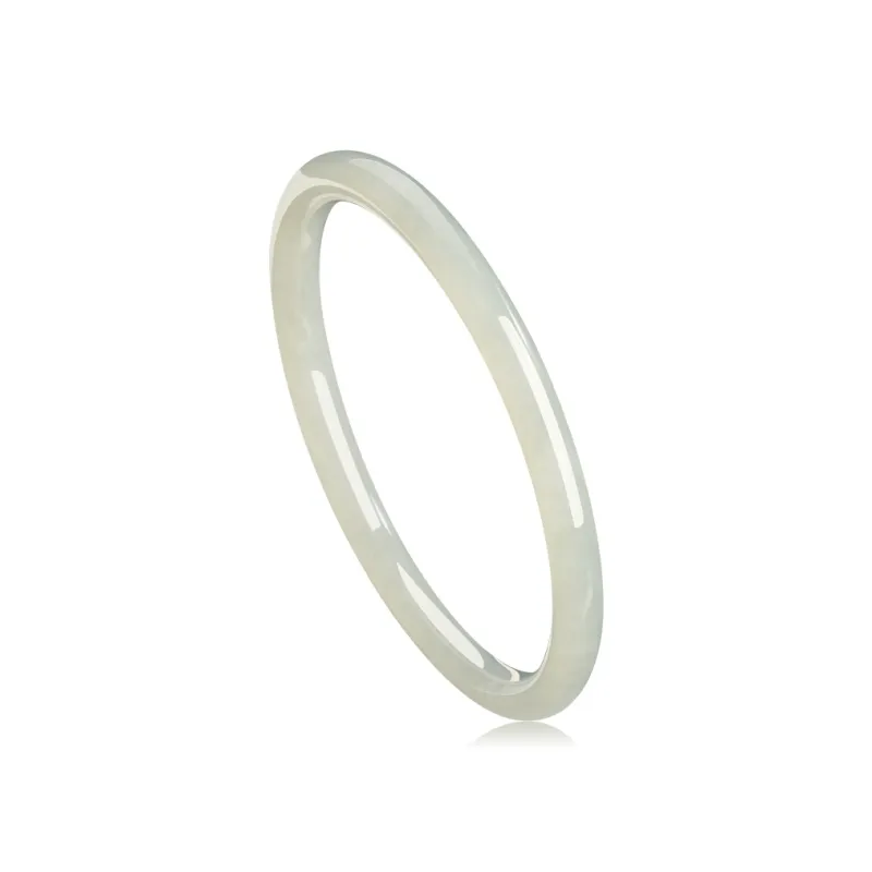 YUANYUXIANG Hetian Jade Bangles White Jade Women's-0