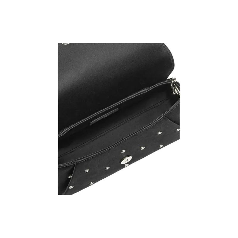 FANSIZHE Viscose One Shoulder Crossbody Clutch Women's Black & Silver-4