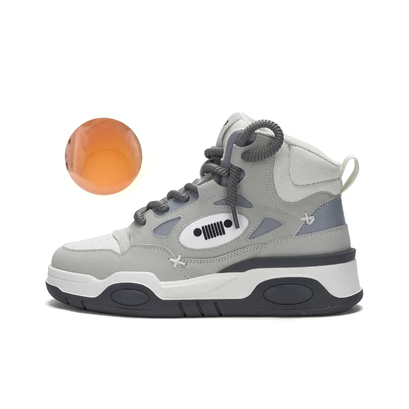 JEEP SPIRIT Coverage Slip Resistant Water Resistant Wear Resistant Height Increasing Skateboard Shoes Men's White Gray-1