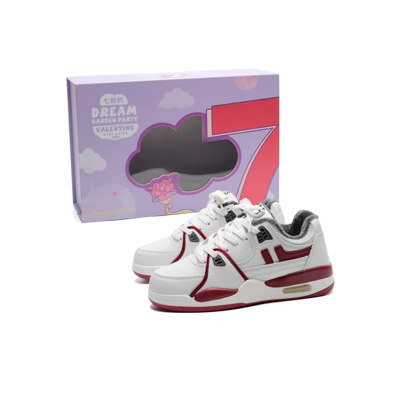 7 SEVFUN Thermal Abrasion Resistant Low Top Skateboard Shoes Unisex White Wine Color-0