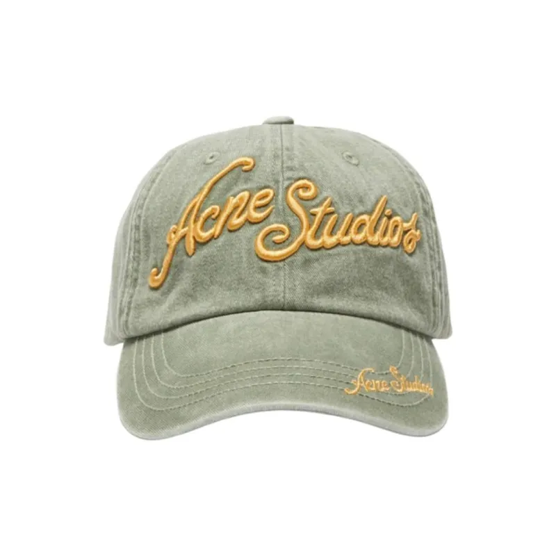 Acne Studios Cotton Baseball Caps Men's Sage Green-1