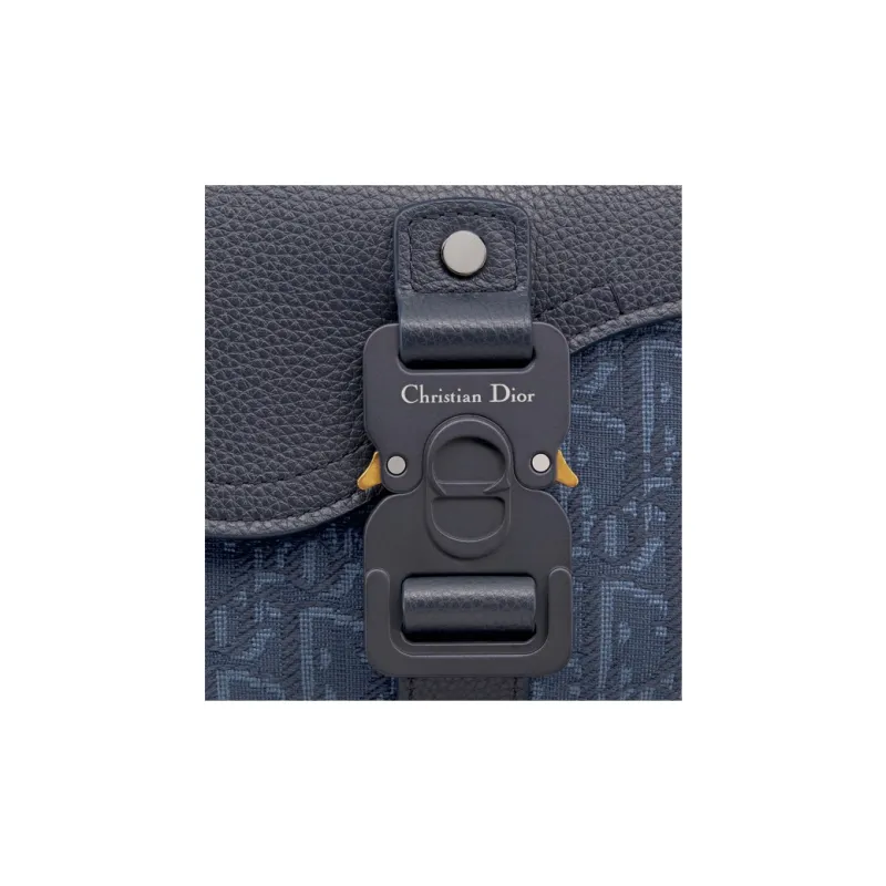 DIOR Grained Calfskin Saddle Bag, Crossbody Bag, Shoulder Bag Mini Women's Marine Blue-2