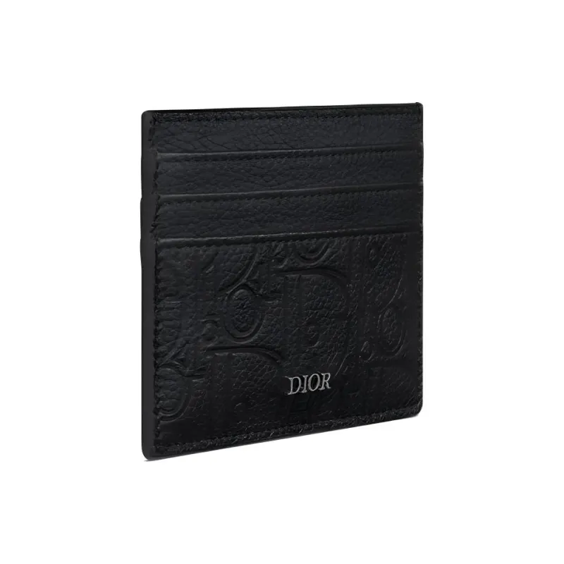 DIOR Cow Leather Card Holder Men's Black-1