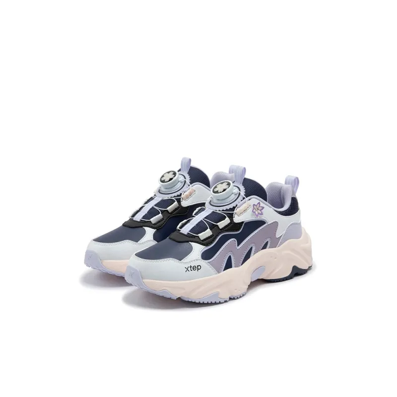 XTEP Non-slip Support Low-Top Kids Lifestyle Shoes Plum Purple Specialized White Kids'-1