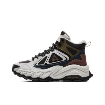 PEAK Cushioned Slip Resistant Rebound Mid Top Outdoor Shoes Men's Gray Black