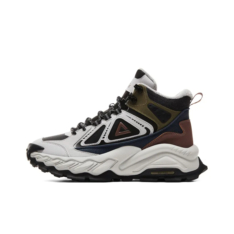 PEAK Cushioned Slip Resistant Rebound Mid Top Outdoor Shoes Men's Gray Black-0