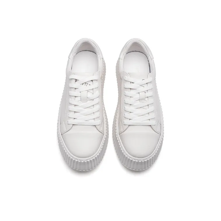 Anthony Miles Water Resistant Wear Resistant Height Increasing Low Top Skateboard Shoes Women's Ecru-3
