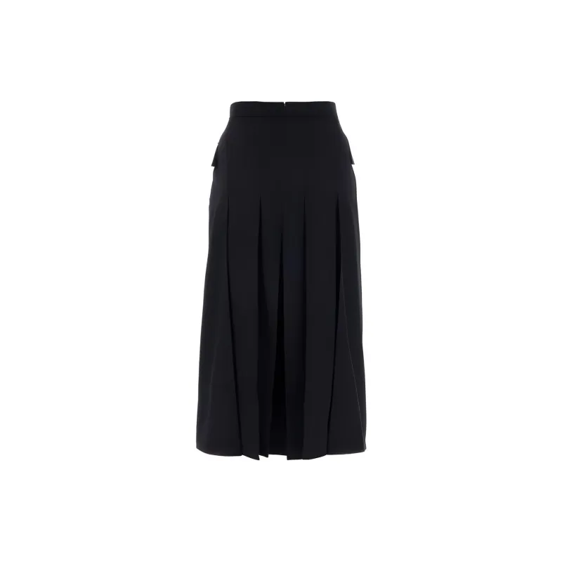 Alexander McQueen Pleated Button Detailed Midi Skirt-1
