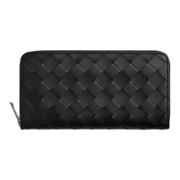 Bottega Veneta Intrecciato Calfskin Wallet Men's Black/Orchid Brown