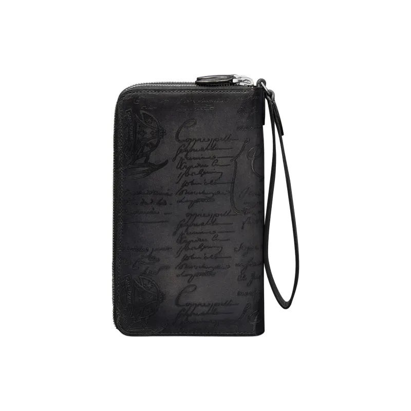 BERLUTI Calfskin Wallet Men's Black-3