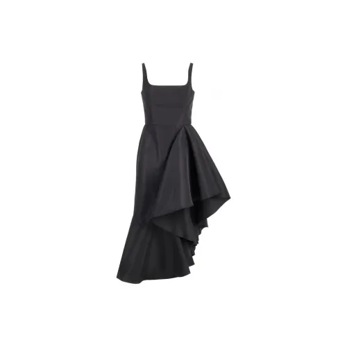 Alexander McQueen Asymmetric Drape Midi Dress