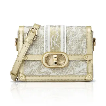 ROBERTA DI CAMERINO Fabric Box Bag Shoulder Bag Regular Women's Ecru Jacquard Gold Black Jacquard Ecru