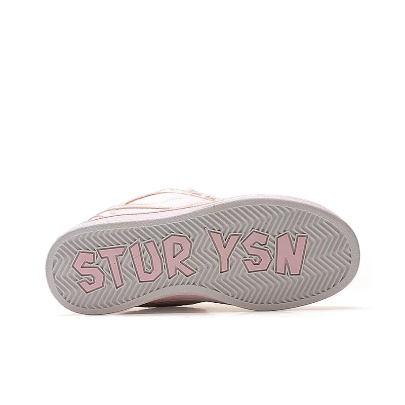 STUR YSN Wear resistant And Lightweight Low Top Skateboard Shoes Women's White/Pink Distressed-7