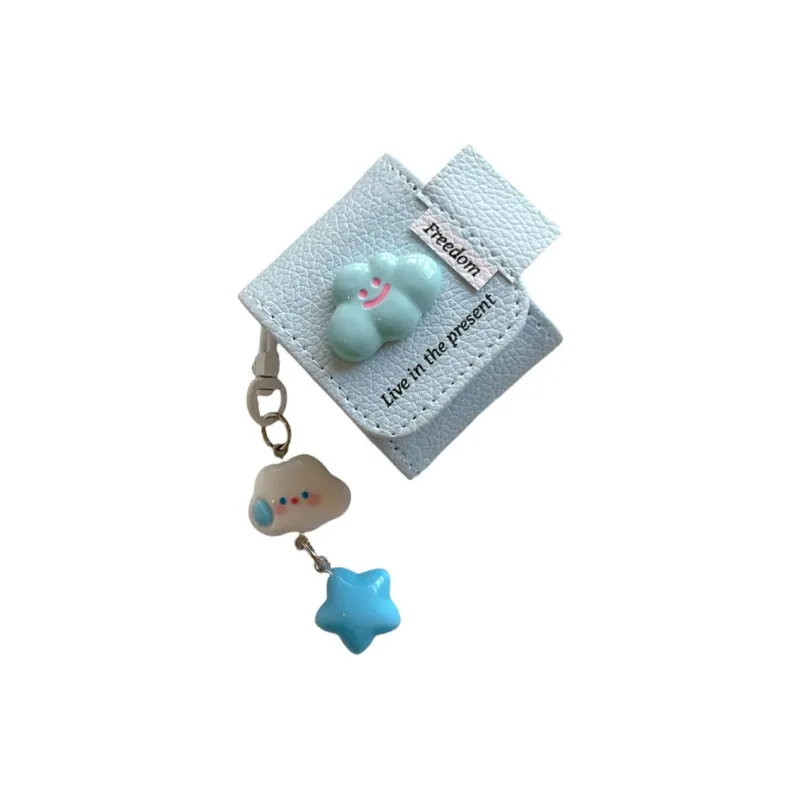 Baohuguang Compatible With AirPods Pro 2/1/3/Pro Leather Ins Cute Leather Cloud Expressions Headphone Cases-8