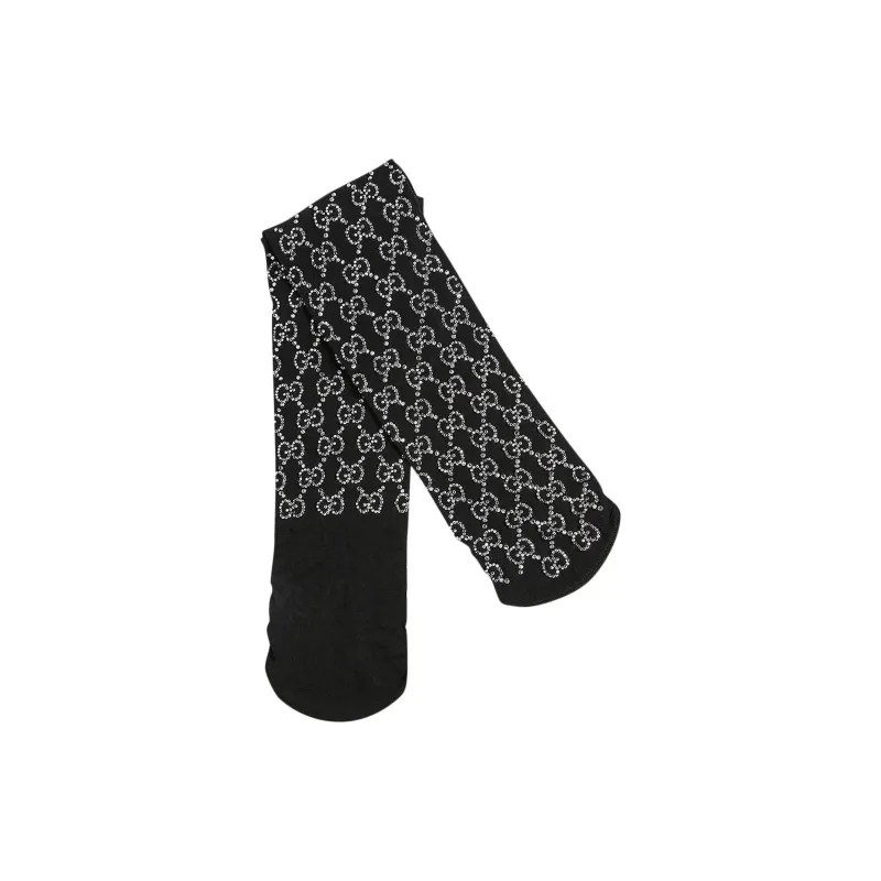 GUCCI Gg Embroidered Crystal Socks 'Black'-2
