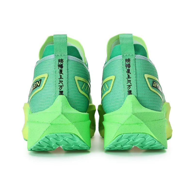BYLEN Anti Slip And Wear Resistant Breathable Low Top Marathon Running Shoes Unisex Mismatched Color Moscow Green-3