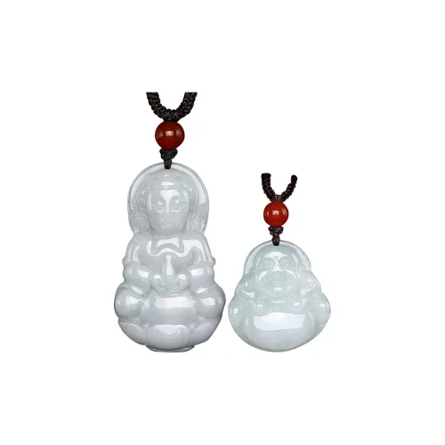 Cuiya Golden Building Bean Type Jadeite Necklaces Unisex