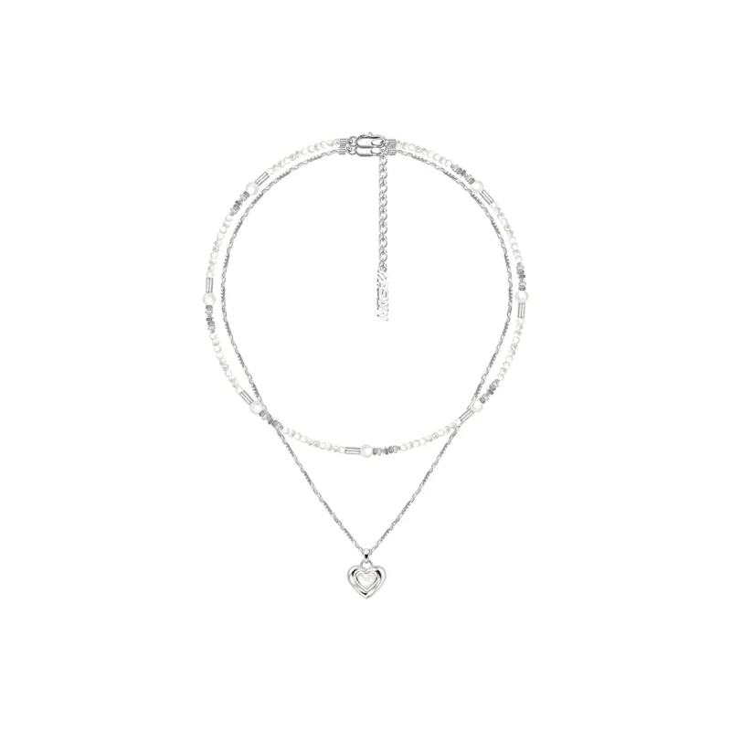 Masw Copper Alloy Necklaces Women's Silver-4