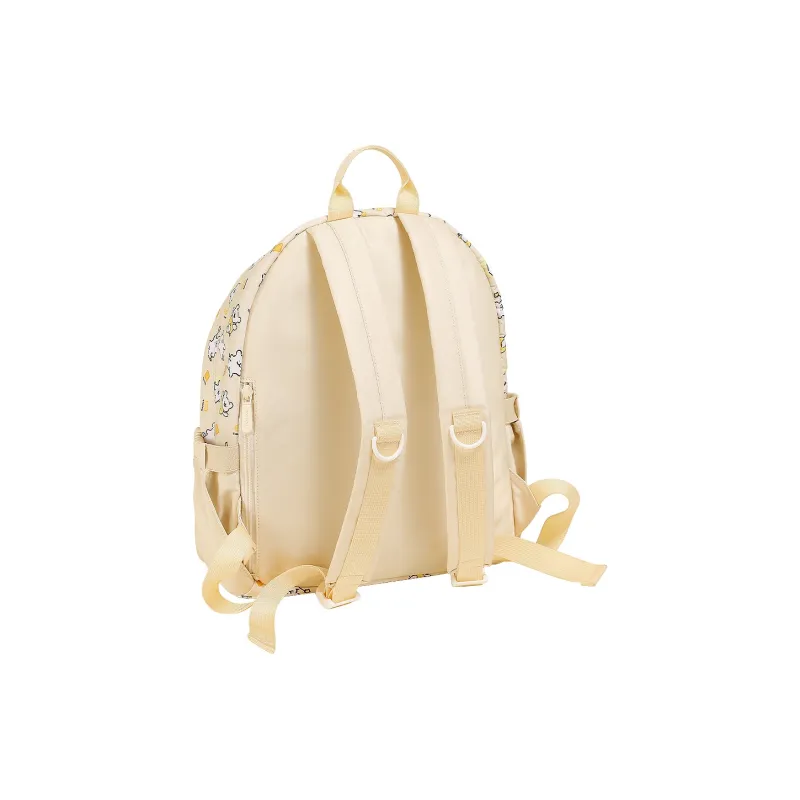 TOUTOU Maltese Collaboration Fabric Backpack Large Size Women's Cream Yellow/Sea Salt Blue-3