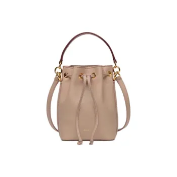 BALLY Leather Strap Bucket Bag, One Shoulder Handbag Mini Women's Light Pink