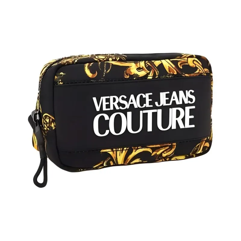 VERSACE Nylon Sling Bag Crossbody Bag Fanny Pack Unisex Black/Gold-2