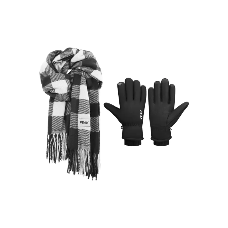 PEAK Knit Scarves Unisex Black Gray Color-3
