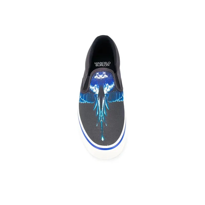 MARCELO BURLON COUNTY OF MILAN Burlon Low Top Stylish Skateboarding Shoes Men's Black-5
