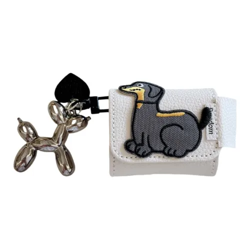 Baohuguang Compatible With AirPods Pro/3/2 Leather Ins Leather Embroidered Cute Sausage Dog Headphone Cases
