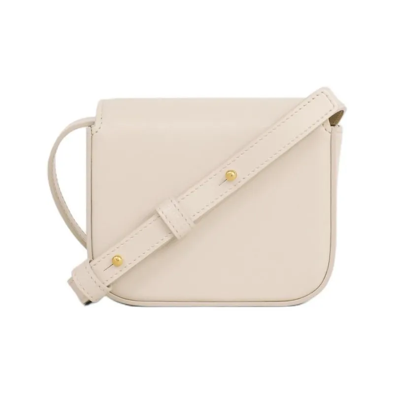 CELINE Triomphe Calfskin Shoulder Bag, Crossbody Bag Mini Women's Light Beige-4