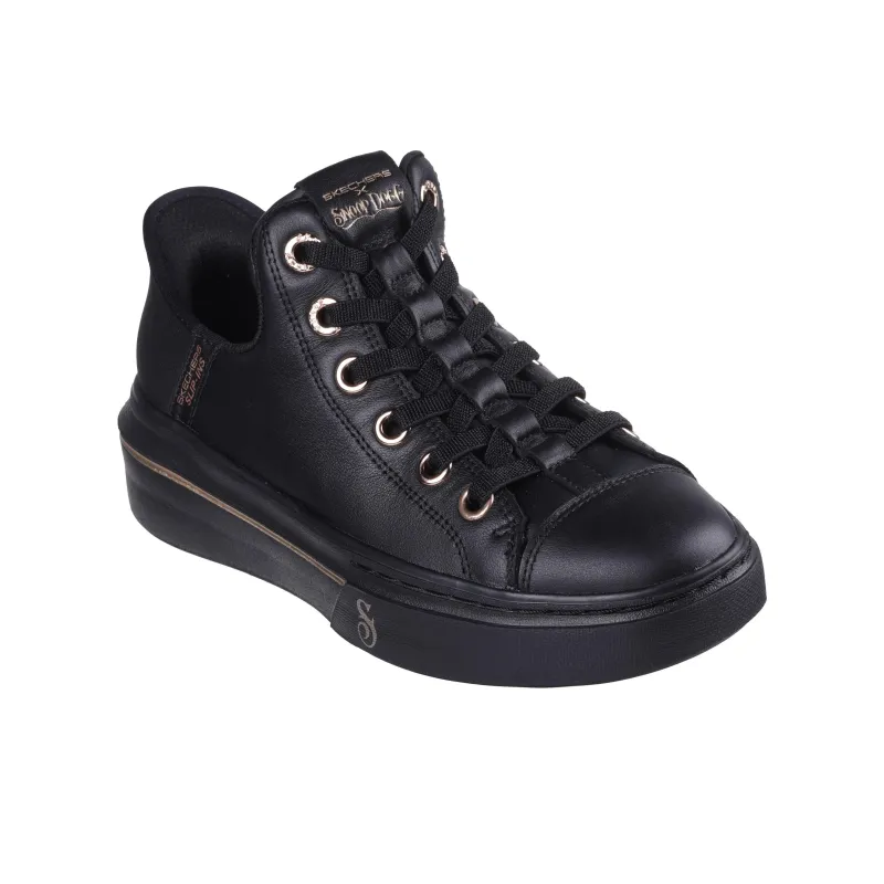 Snoop Dogg x Skechers Slip Ins Anti-Slip Wear-Resistant Low-Top Casual Shoes Women's Black Rose Gold-2