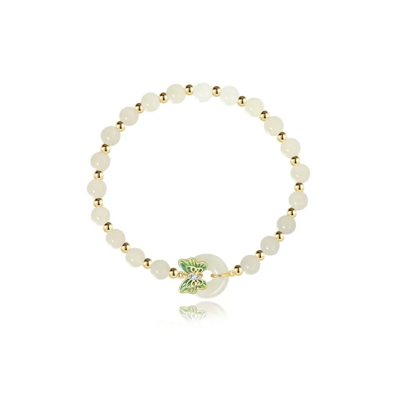 WEITIANXUAN Hetian Jade Bracelets White Jade/Pale Greenish White Jade Unisex-0