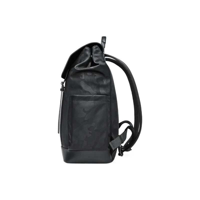GOLDLION Fabric With Synthetic Leather Backpack Large Size Men's Black-3