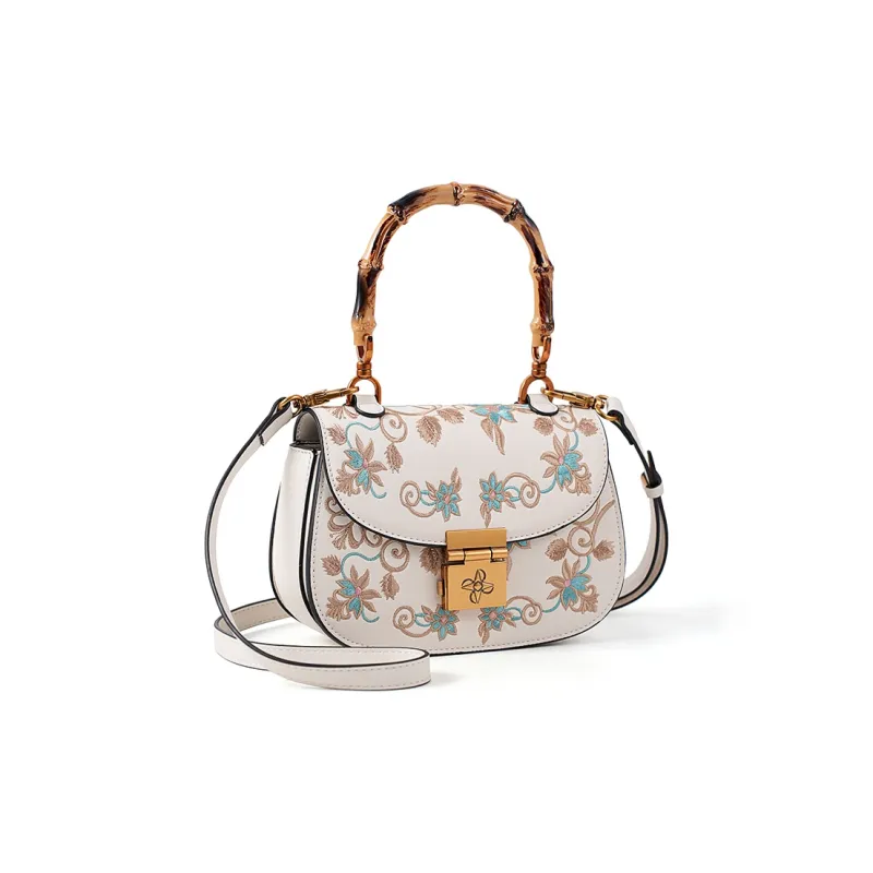 Vigno Synthetic Leather Handbag, One Shoulder, Crossbody Bag Women's Ecru-1