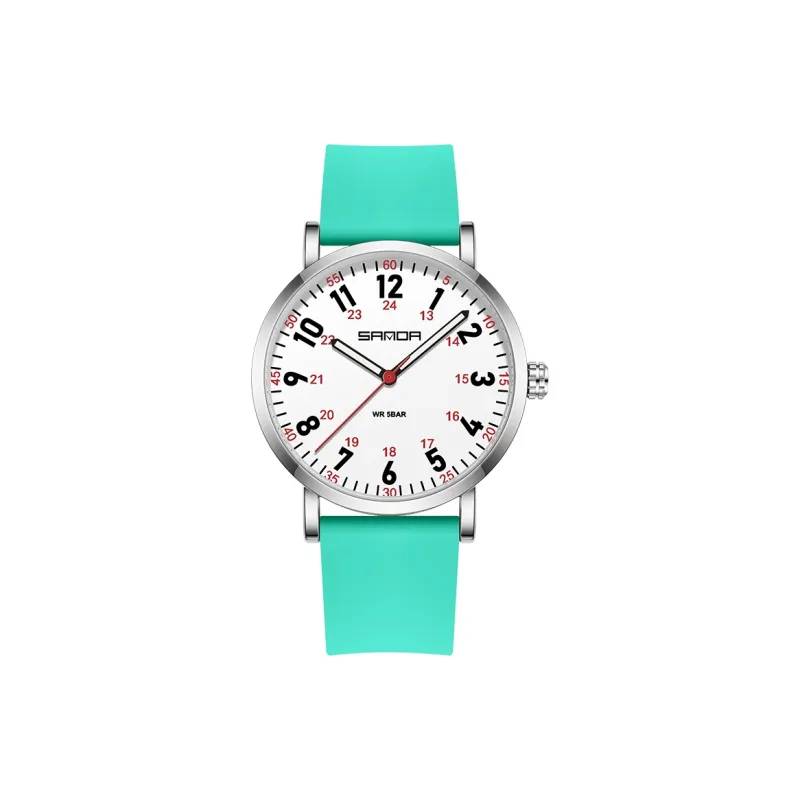 Sanda Quartz Movement Silicone Strap Watch Unisex White Dial-23