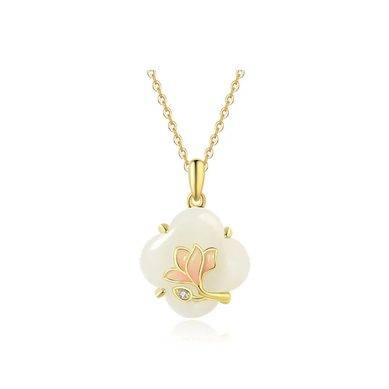 WEITIANXUAN Necklaces Pale Greenish White Jade Women's-0