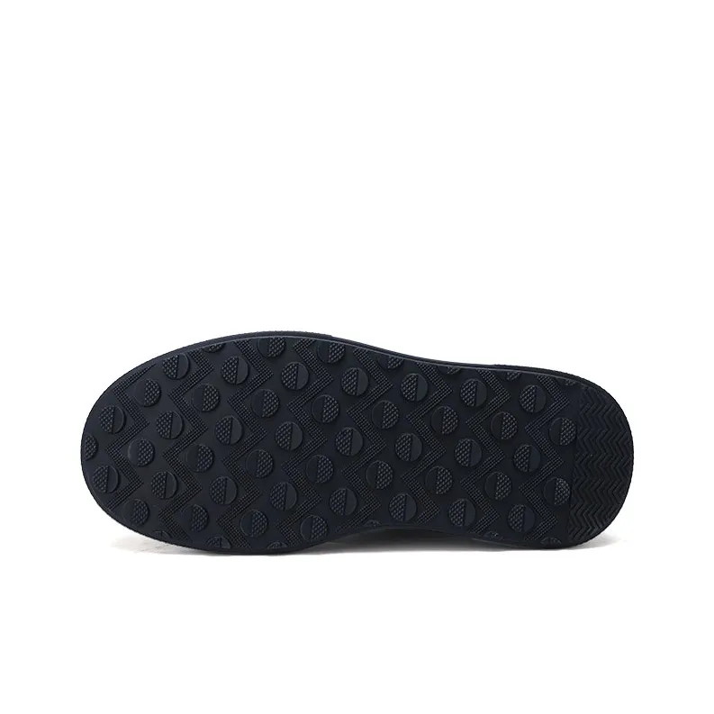 U7 Warm Slip Resistant Cushioning Wear Resistant Mid Top Skateboard Shoes Men's Black-4