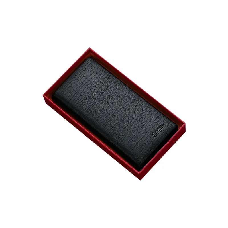 GOLDLION Sheepskin Wallet Regular Men's Black-2