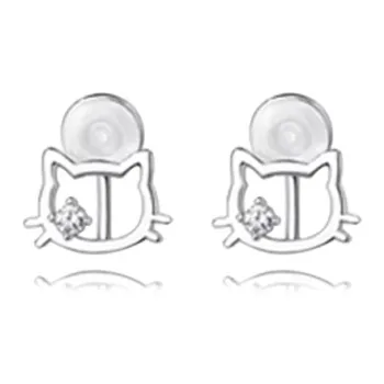 Muyan Alloy Cut Out Kitten Clip on Earrings Women's