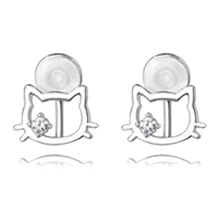 Muyan Alloy Cut Out Kitten Clip on Earrings Women's