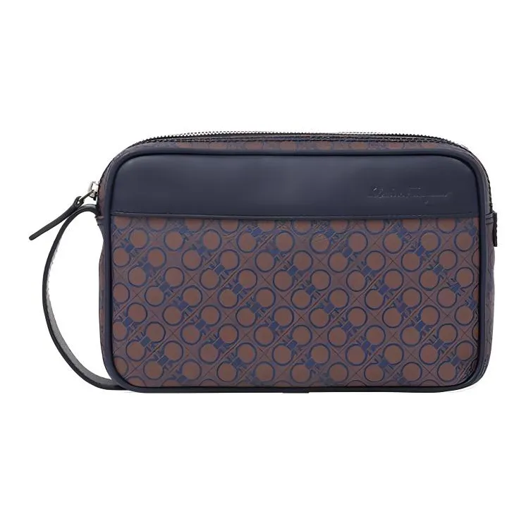 FERRAGAMO PVC Clutch Men's Blue-0