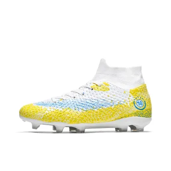 Animal claws Soccer Shoes Unisex Mid Top Yellow/Purple