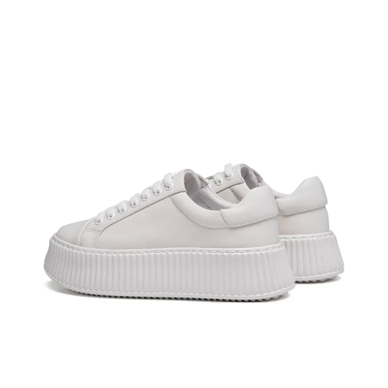 Anthony Miles Water Resistant Wear Resistant Height Increasing Low Top Skateboard Shoes Women's Ecru-4