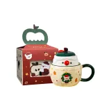 Green-Christmas Tree Ceramic Cup[Portable Gift Box Set]