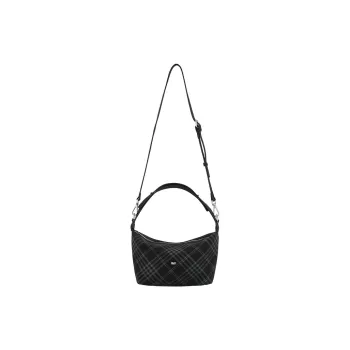 Crying Center Fabric Handbag Regular Unisex Plaid Black