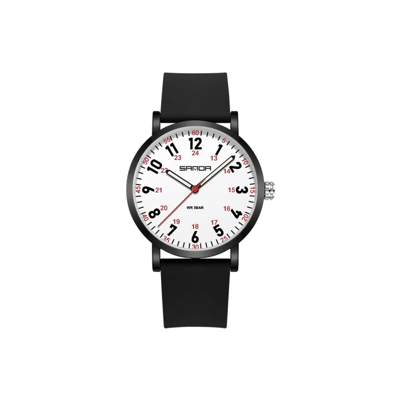 Sanda Quartz Movement Silicone Strap Watch Unisex White Dial-34