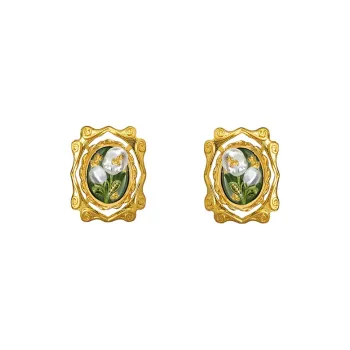 Masw Copper Alloy Stud Earrings Women's
