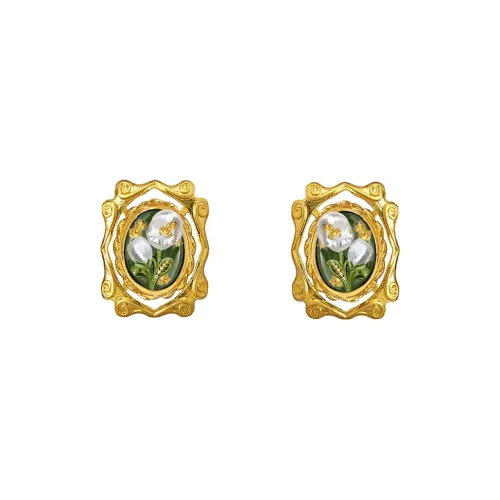 Masw Copper Alloy Stud Earrings Women's